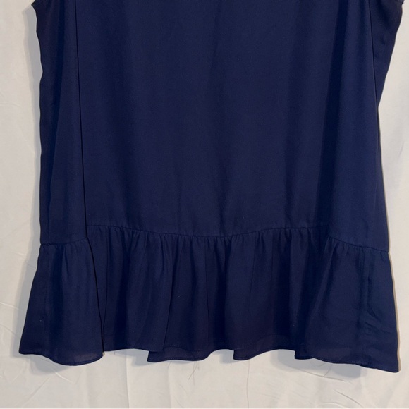 Lilly Pulitzer Navy Sleeveless Ruffle Hem Blouse Size XL - Picture 7 of 9